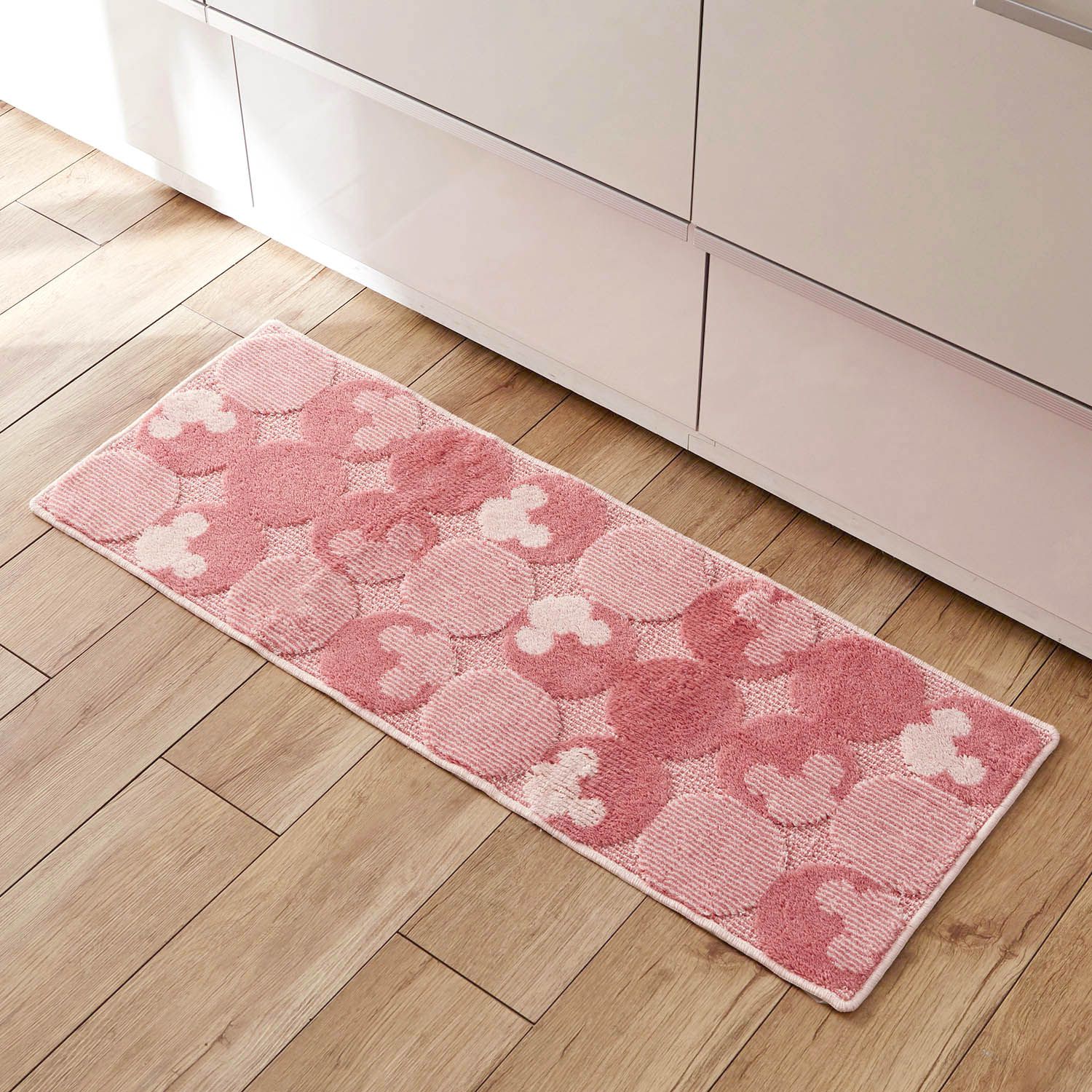 日本千趣會 - 日本製 迪士尼抗菌長型腳踏墊(廚房/臥室)-米奇頭-彩色