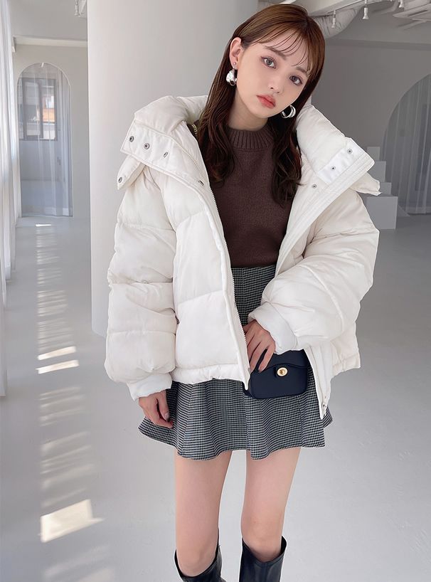 日本 GRL - 短版簡約圓領針織毛衣-淺灰 (F)