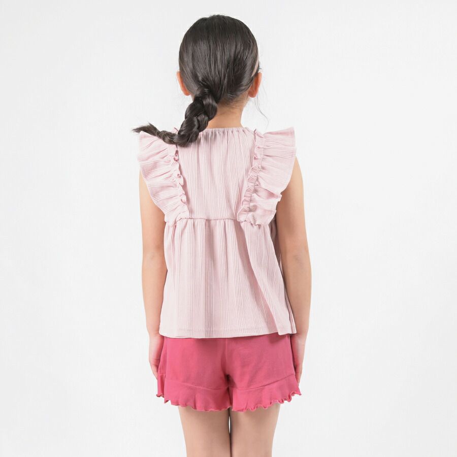 日本 evercloset - 天竺棉荷葉邊涼爽輕薄短褲-薄荷綠