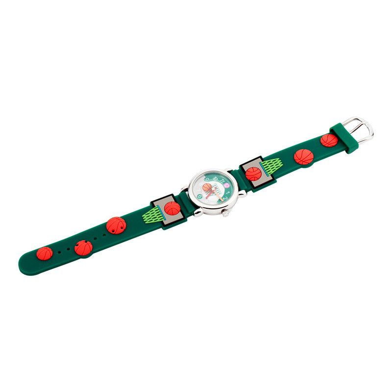 3D立體卡通兒童手錶-經典小圓錶-綠色籃球