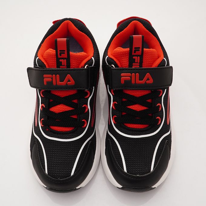 FILA - FILA輕量慢跑運動鞋-3-J812X-015黑紅(中大童段)-運動鞋-黑