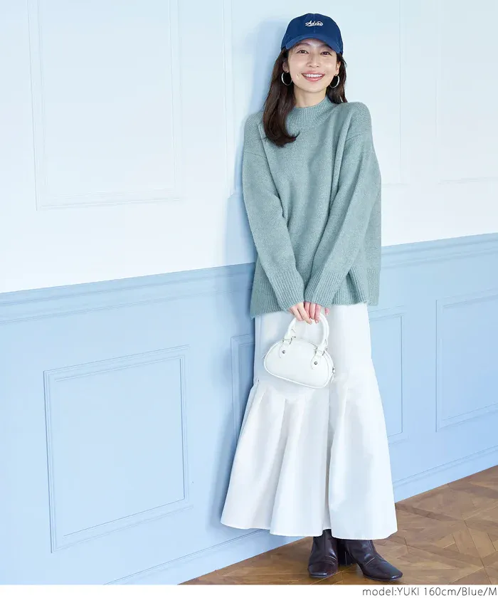 日本 COCA - ふあふあ 柔軟百搭針織毛衣-小立領-淺粉