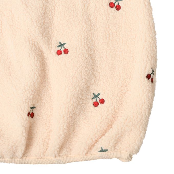 akachan honpo - 洋裝-刷毛 刺繡-淺卡其色