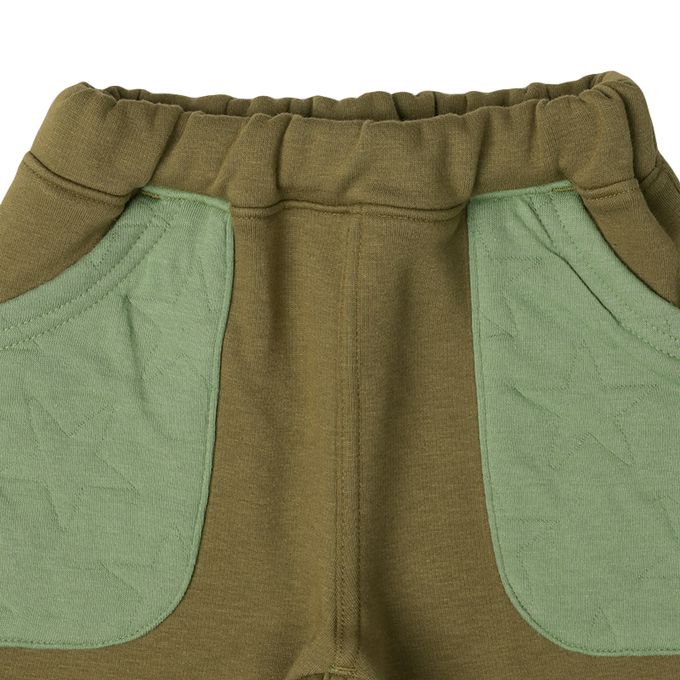akachan honpo - 內裡刷毛褲-軍綠色