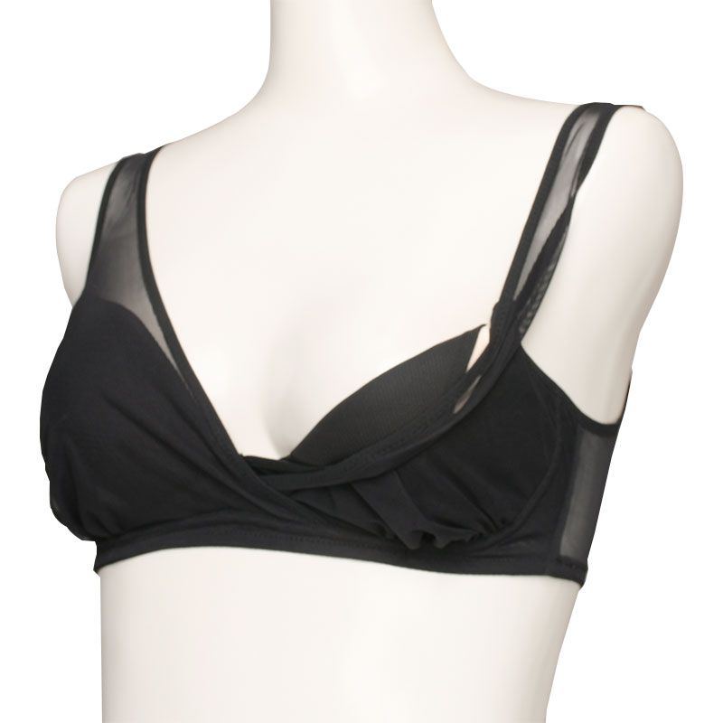 akachan honpo - 半截式內衣-具哺乳功能&內褲組-黑色