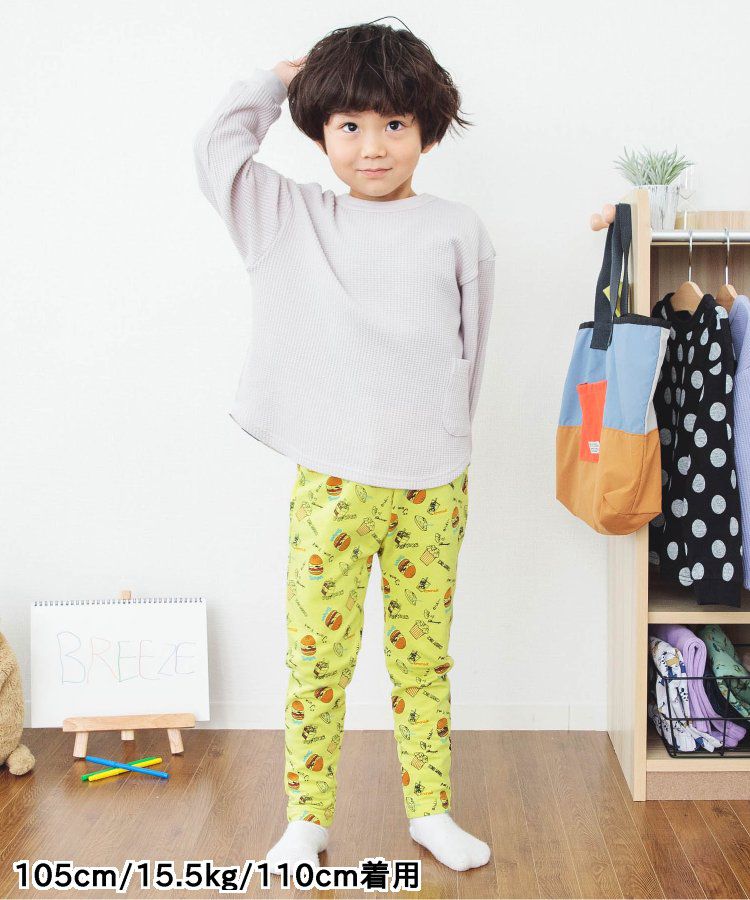 日本 BREEZE - 休閒百搭鬆緊長褲(9分丈)-小車車-淺灰