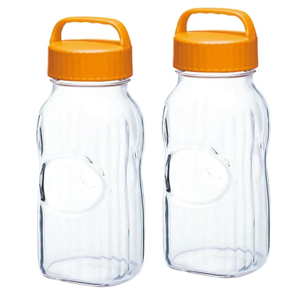 TOYO-SASAKI GLASS 東洋佐佐木 - 日本製玻璃梅酒瓶2L(2入組)橘色(77861-OR)醃漬瓶/保存罐/釀酒瓶/果實瓶