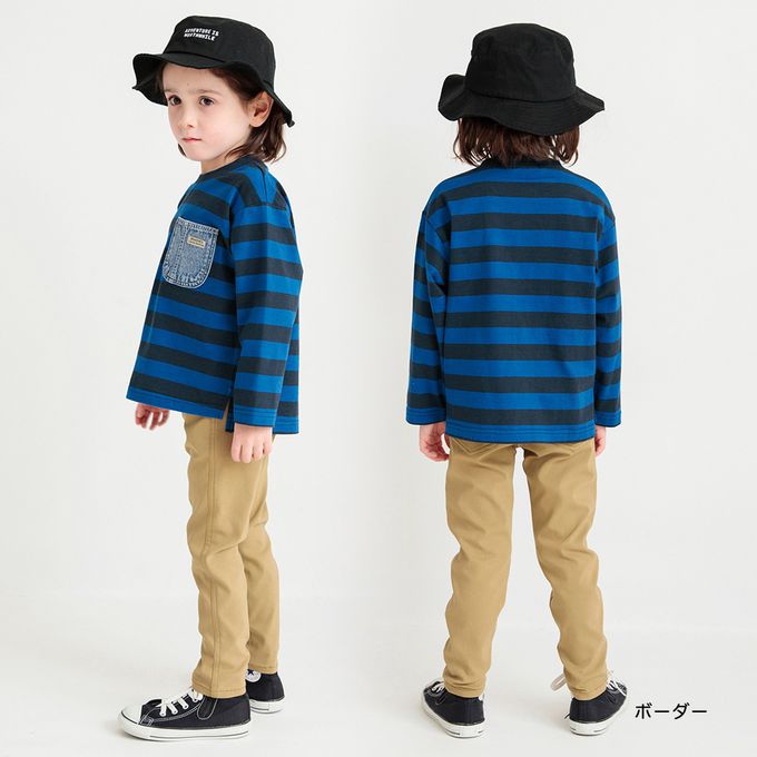 日本 BRANSHES - 帥氣丹寧口袋薄長袖上衣-粉