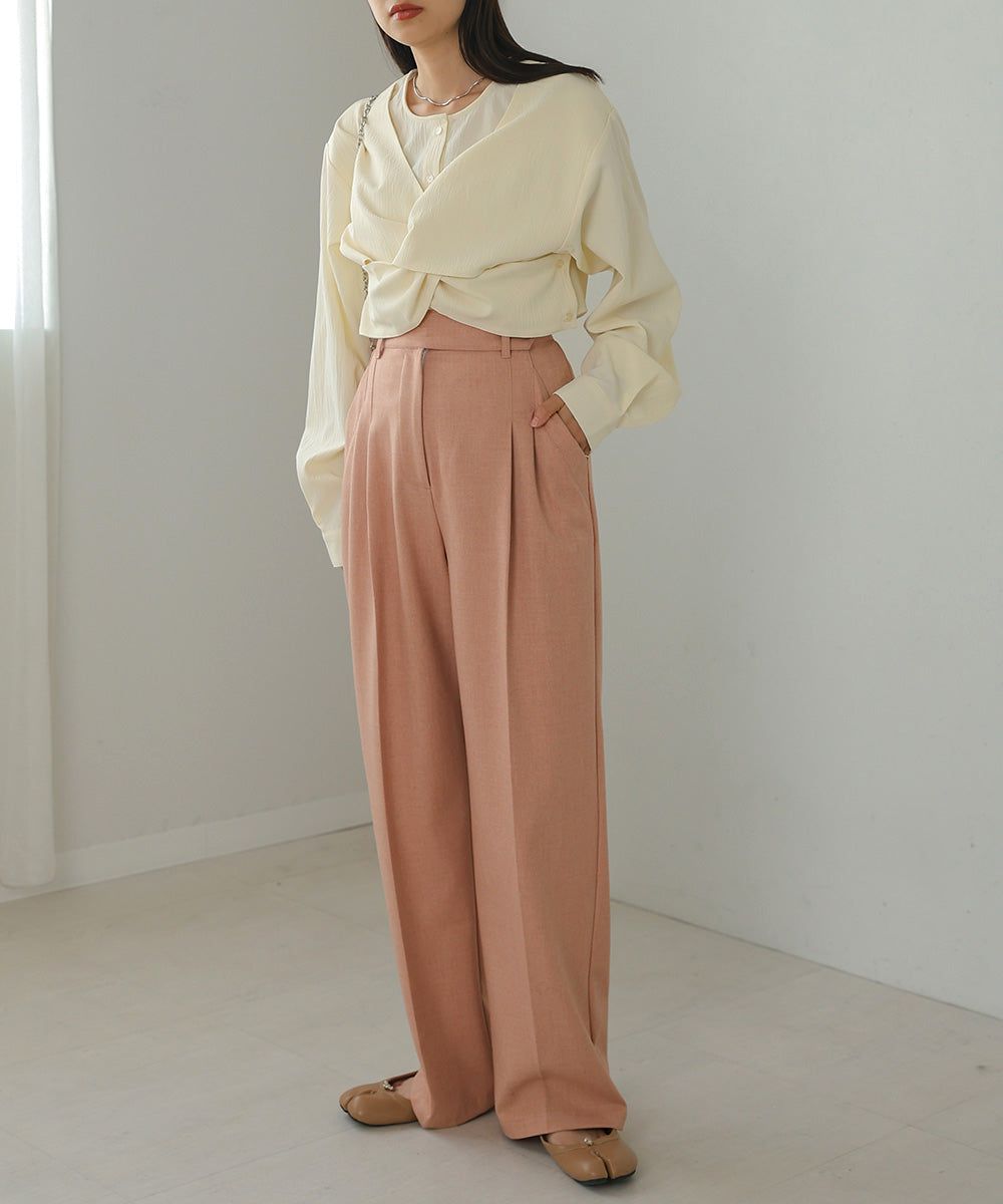 日本 Bab - 時尚扭結設計長袖襯衫-淺綠