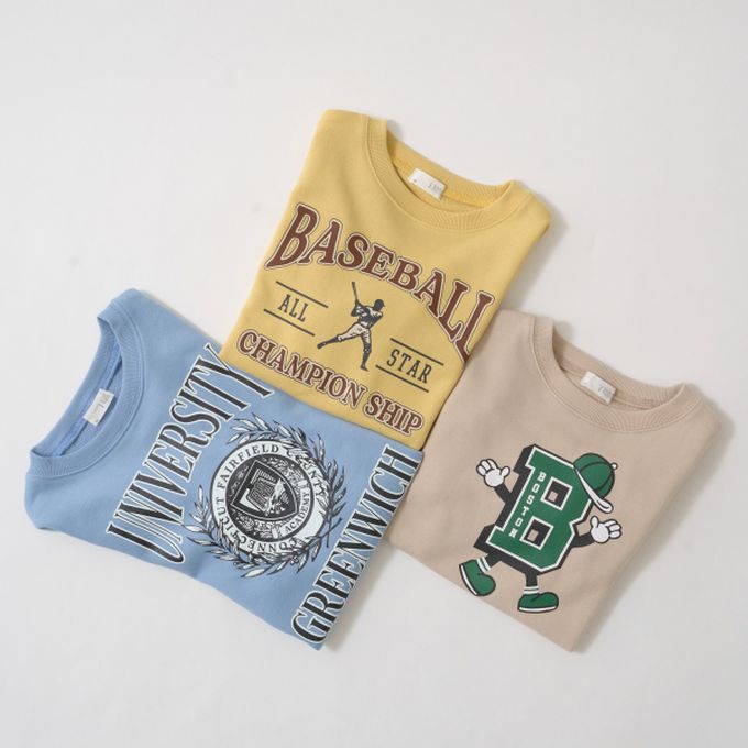 日本 b-ROOM - 舒適百搭印花長袖上衣-山脈-草綠