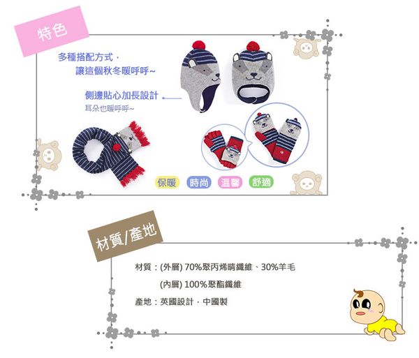 英國 JoJo Maman BeBe - 保暖舒適羊毛帽-綠色恐龍 (0-12M)