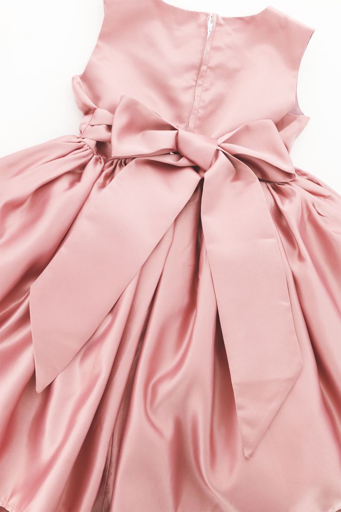 日本 Catherine Cottage - 大蝴蝶結緞面​澎澎洋裝/小禮服-煙燻粉