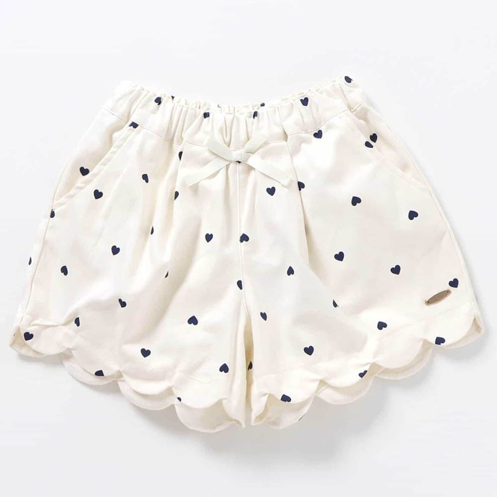 貝殼褲管可愛女孩短褲-象牙白