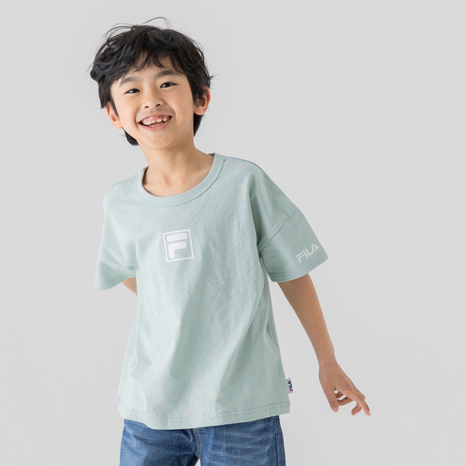 日本 Chil2 - FILA聯名 休閒短袖上衣-方型logo-白