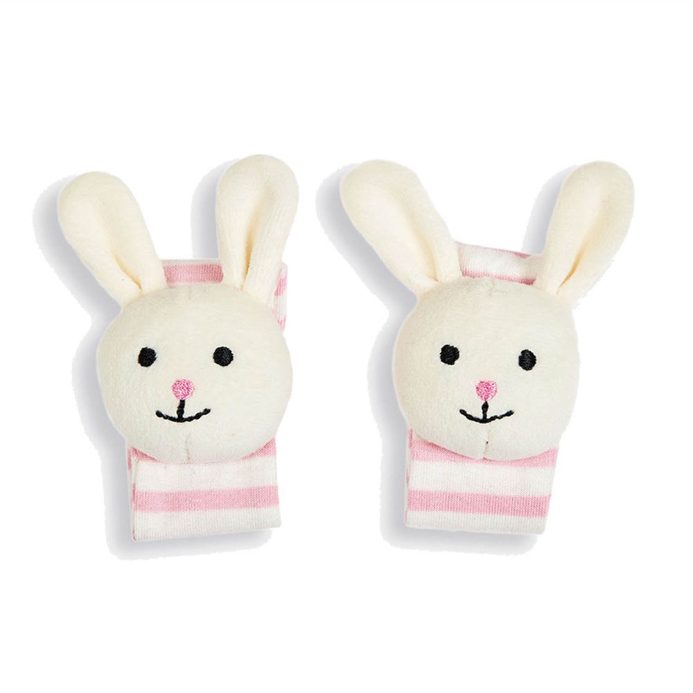 英國 JoJo Maman BeBe - 手腕響鈴玩具兩入組-可愛兔兔