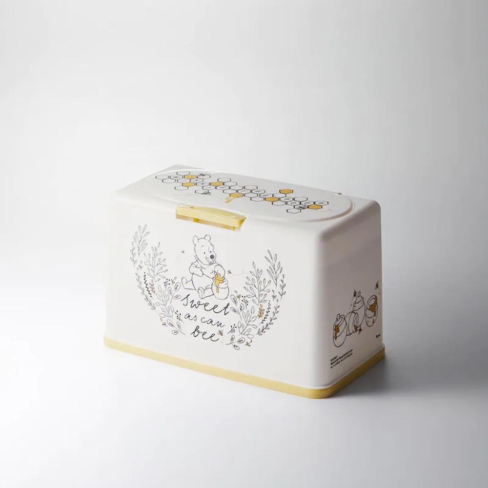日本千趣會 - 迪士尼 桌上型口罩收納盒-小熊維尼-奶油 (21.8×13.3×11.8cm)