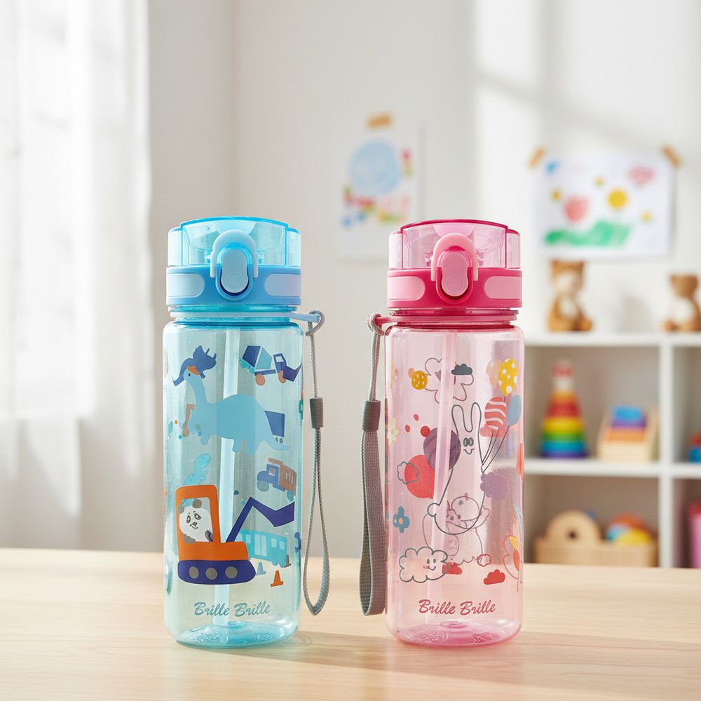 台灣製 Brille Brille 兒童吸管水壺｜600ml｜彈蓋設計＋可拆式吸管-600ml