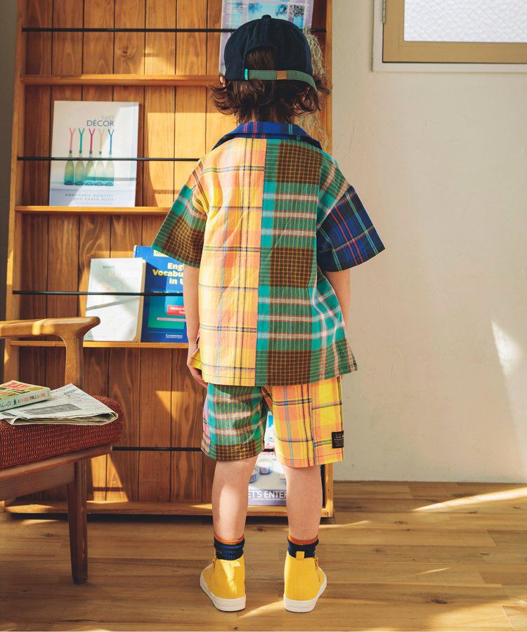 日本 BREEZE - 帥氣印花開襟短袖襯衫-丹寧藍