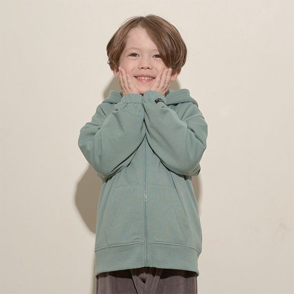 日本 b-ROOM - 簡約百搭連帽運動外套-素色-灰綠