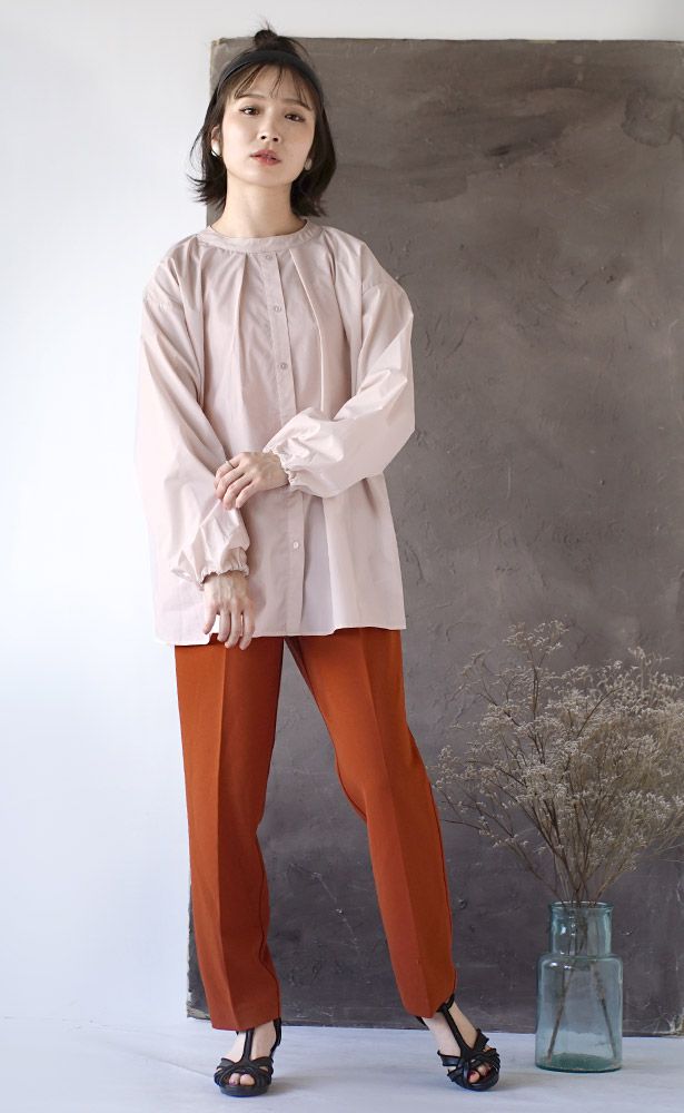 日本 zootie - 2way氣質綁帶輕薄光澤感長袖上衣-灰藍