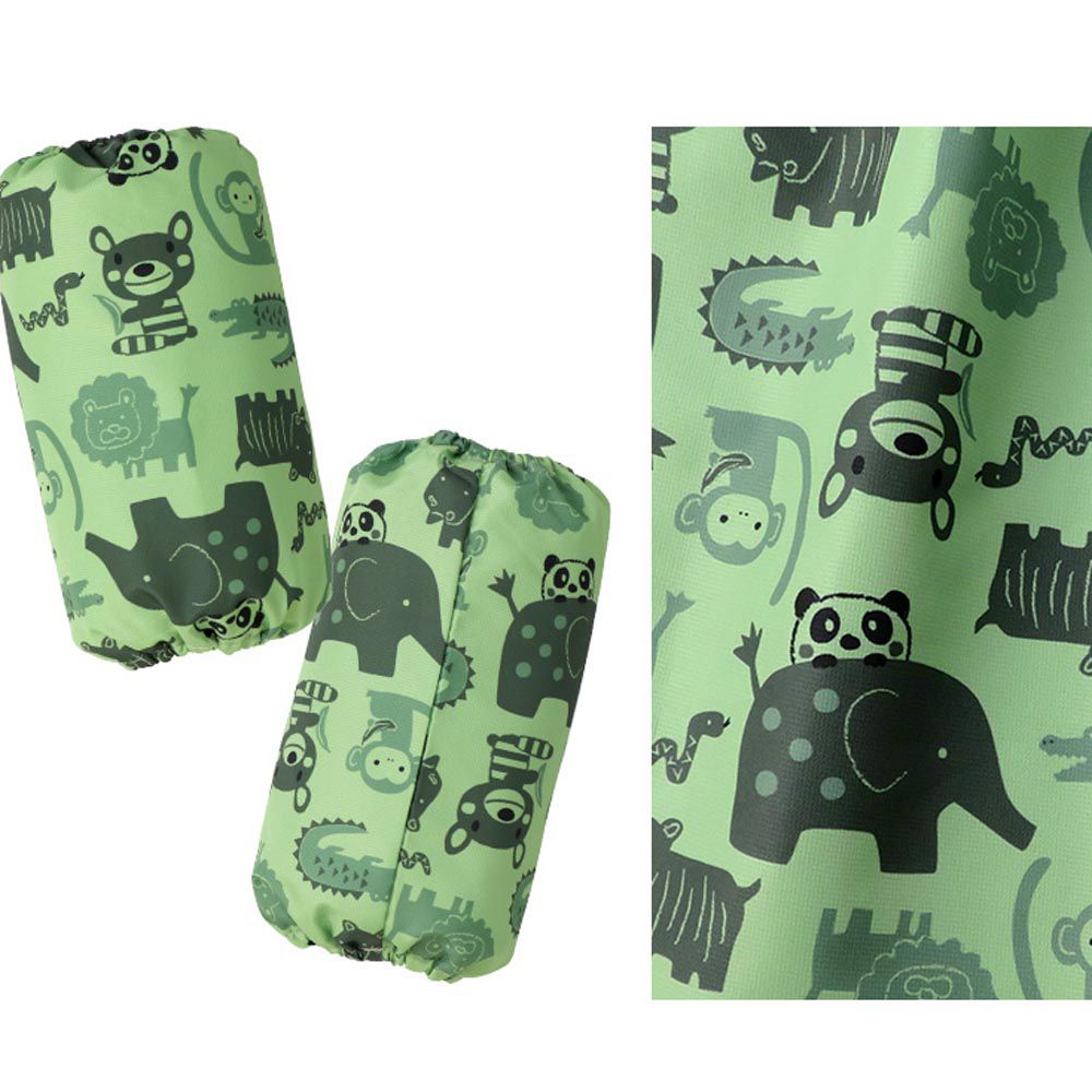 日本 ZOOLAND - 潑水加工 玩沙玩水袖套-動物剪影-草綠