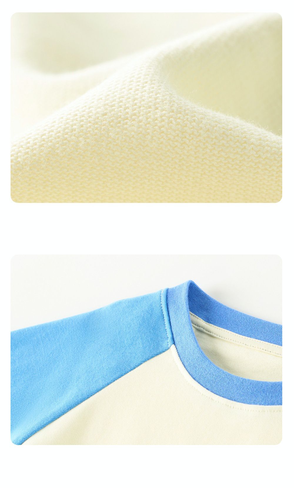 卡通汪汪隊純棉圓領長袖上衣-卡通人物小礫-黃+灰