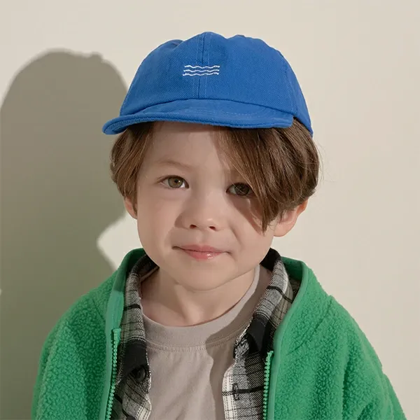 日本 b-ROOM - 低調波浪刺繡易折疊休閒遮陽帽-黑 (F)