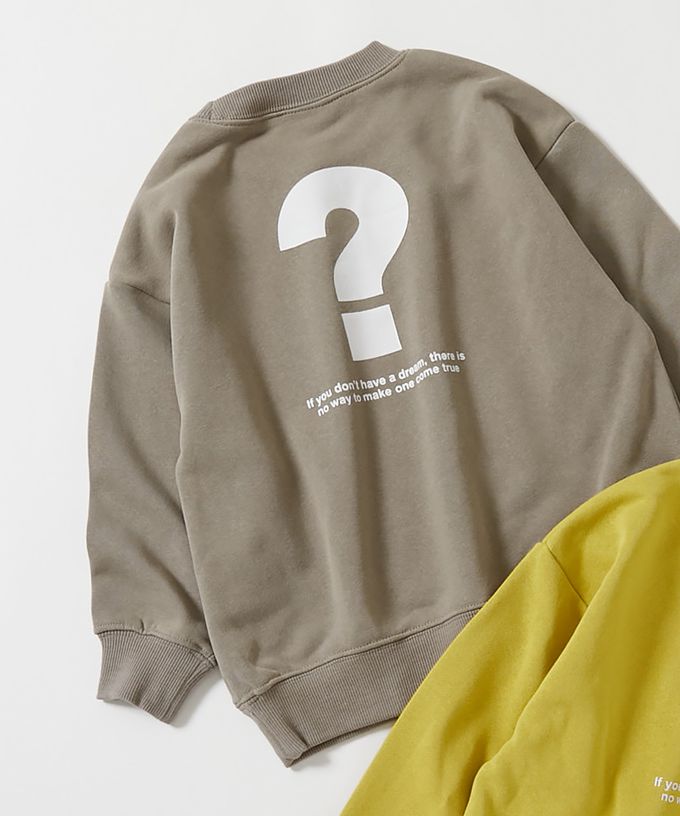 日本 devirock - 吸汗舒適印花長袖上衣-巨大問號-黃