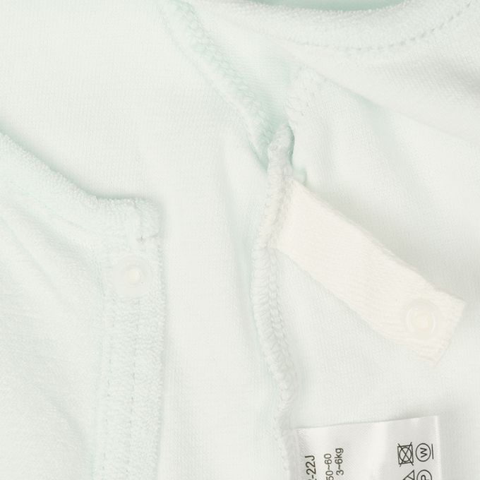 akachan honpo - 長袖連身衣 合身款-毛巾布-淺藍色 (50~60cm)