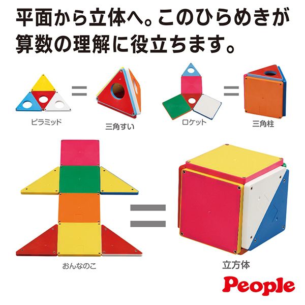日本 People - 3歲新華達哥拉斯磁性幾何積木組合