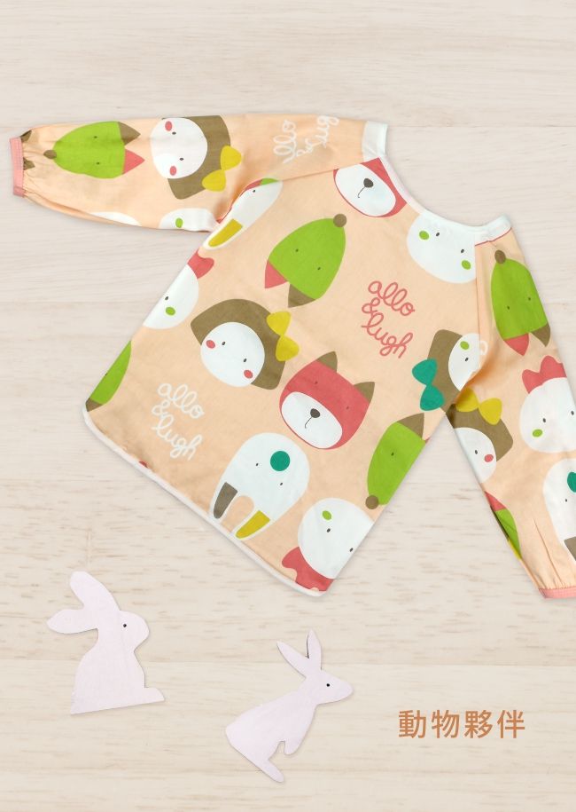 PUKU 藍色企鵝 - 長袖防水圍兜衣-夢幻城堡