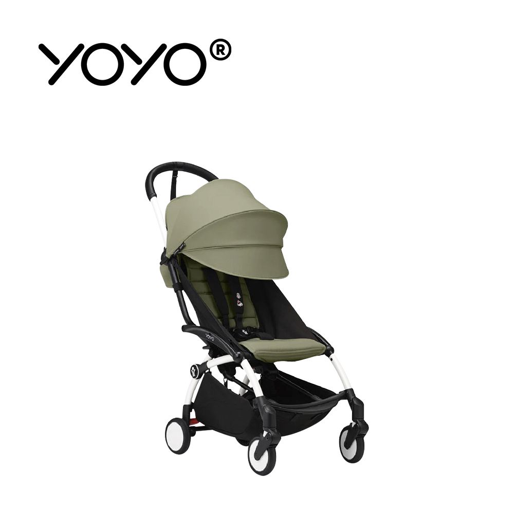 YOYO³ 6+推車組合-(含車架)-白色車架+橄欖綠