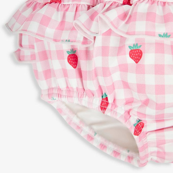 英國 JoJo Maman BeBe - 嬰幼兒/兒童單件尿布泳褲(內有尿布褲)-田園草莓