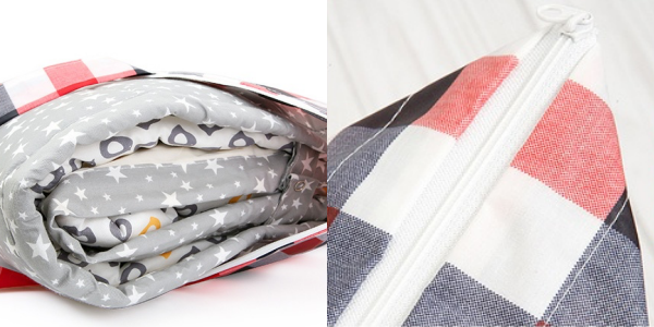 韓國 Coney Island - 防水睡袋收納袋(純棉內裏)-經典格紋-紅 (77.5*42.5*11cm)