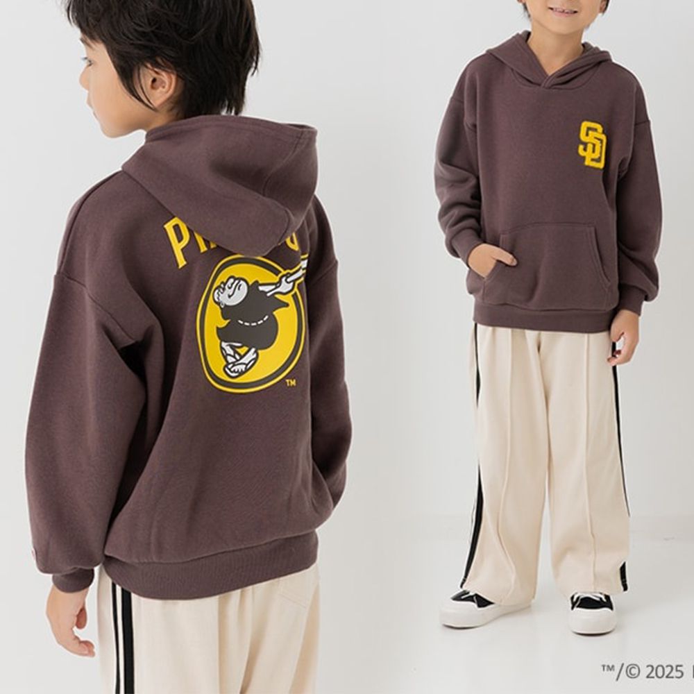 MLB聯名 裏毛連帽長袖上衣-聖地亞哥教士-棕