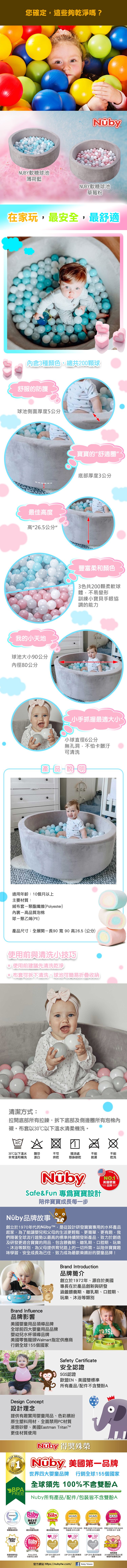 Nuby - 軟糖球池(含200顆球)-薄荷藍