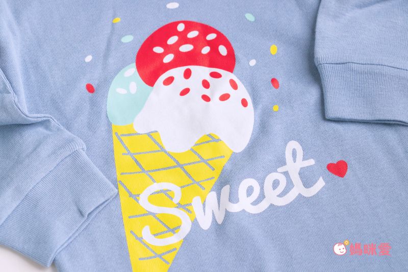 日本 Ho-ho kids - 100%純棉長袖兒童睡衣/家居服-閃耀星星-白x藍