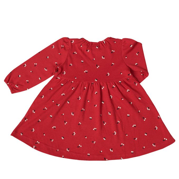 akachan honpo - 洋裝-滿版印花-紅色