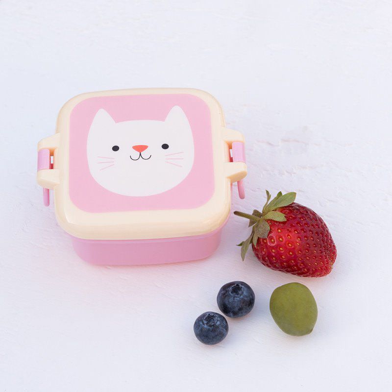 英國 Rex London - 小零食盒/奶嘴收納盒3入組-迷人貓咪