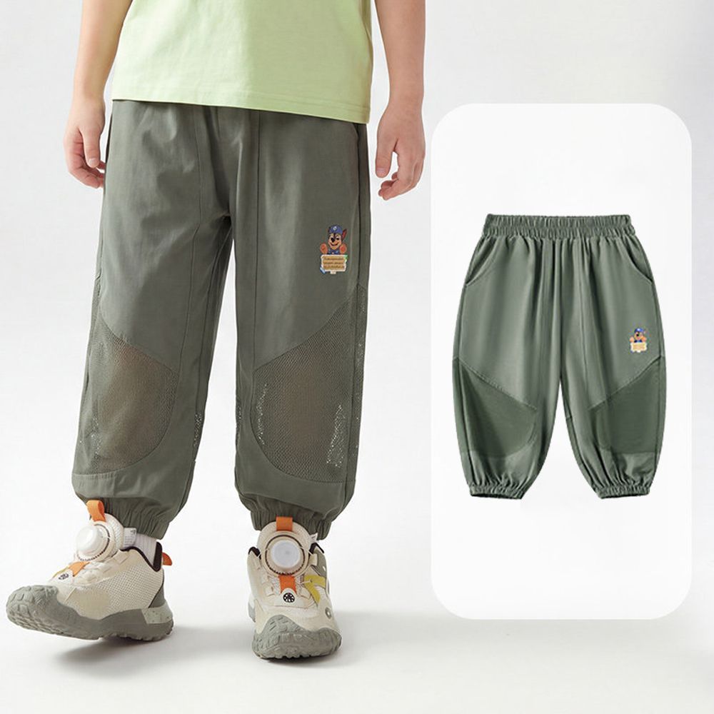 UPF50+卡通汪汪隊輕薄透氣防蚊褲/空調褲-網眼拼接-綠色
