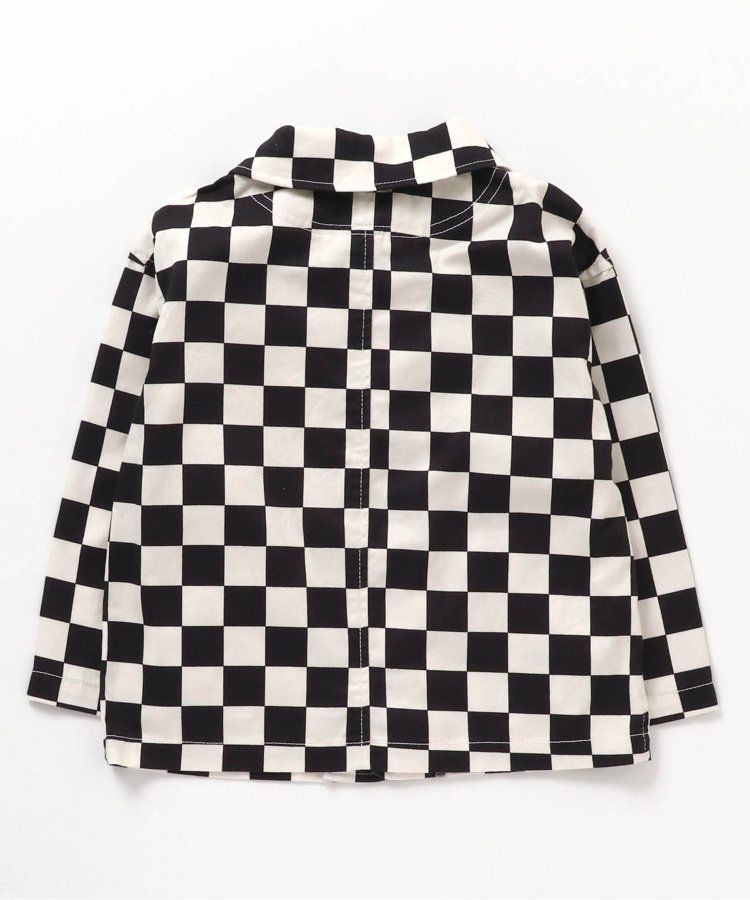 日本 BREEZE - 美式帥氣翻領夾克/薄外套-格紋-黑白