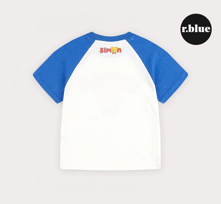 韓國 HEJMINI - 熊熊娃娃拼接色T