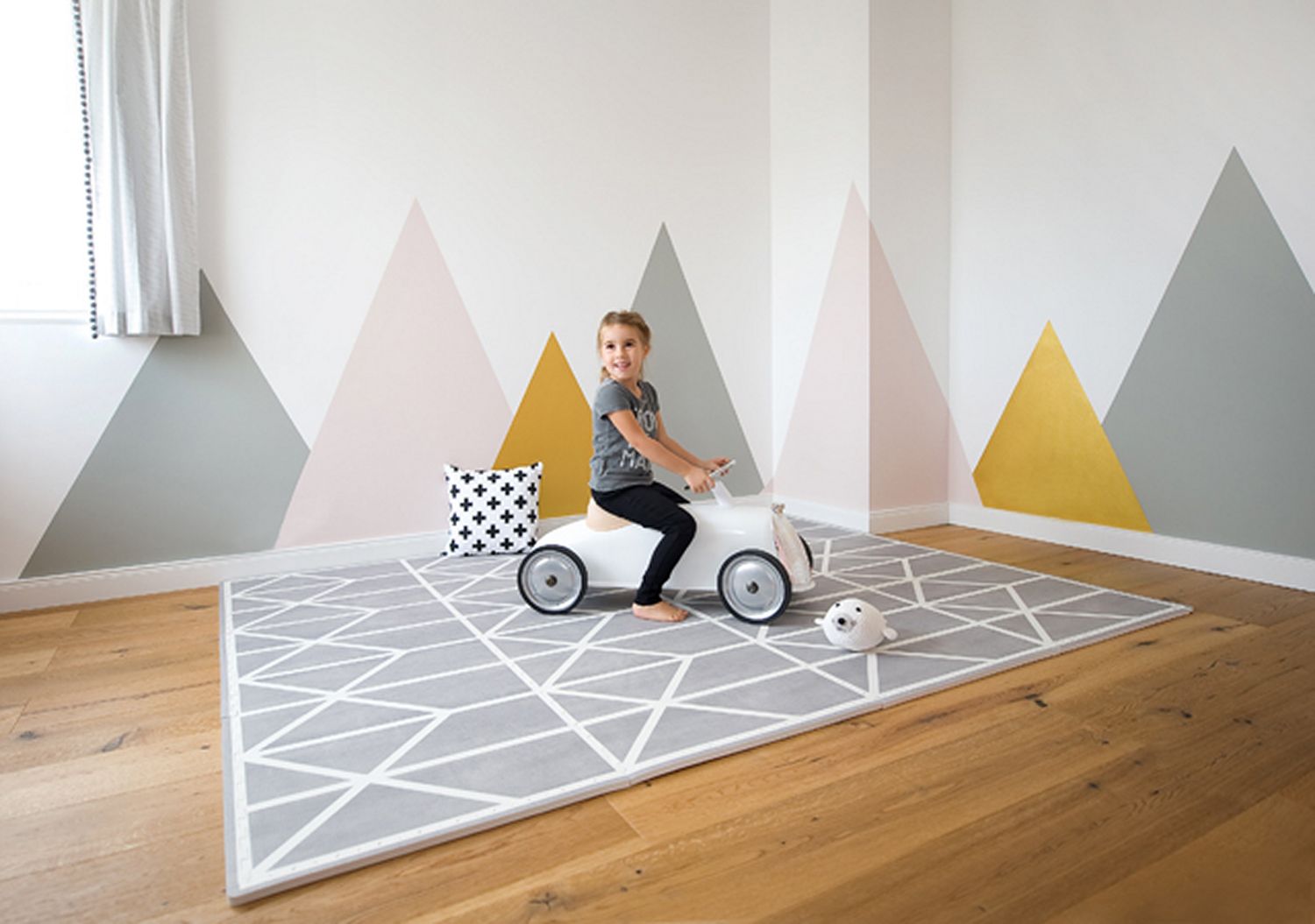 德國 toddlekind - 北歐風系列遊戲地墊-卵石灰-一組6片