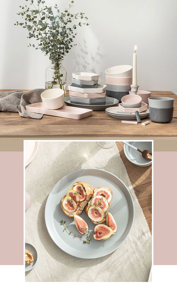 韓國 SSUEIM - Mariebel系列莫蘭迪陶瓷淺盤25cm(灰色)