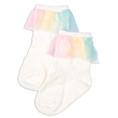 akachan honpo - 正裝襪-彩虹薄紗-白色 (9~14cm)