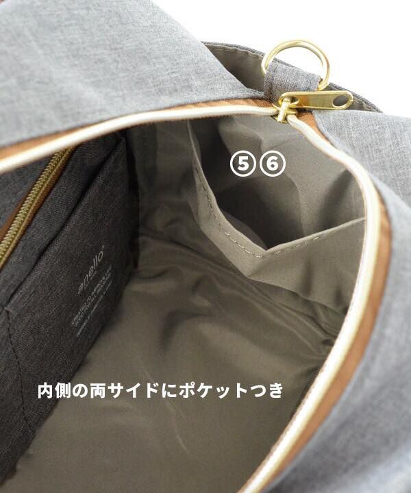 日本 Anello - 2way 10pocket 斜跨波士頓包-丹寧 (26cm×19cm×12cm)