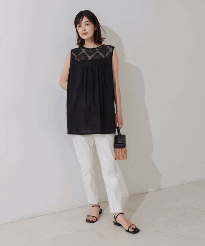 日本 Bab - 接觸冷感 UVcut定番美腳九分褲-葡萄紫