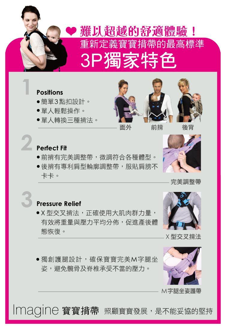 英國 WMM - 【福利品】3P3式寶寶揹帶 ( 附新生兒坐墊 )-典藏款-碳灰