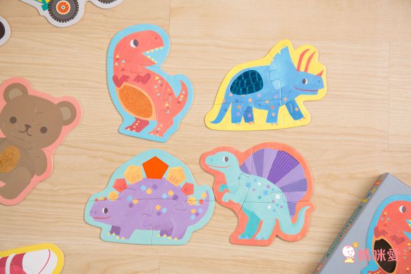 美國 mudpuppy - 觸感拼圖-威武恐龍-12片