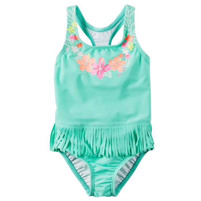 美國 Carter's - 嬰幼兒細肩帶泳裝-翡翠綠草